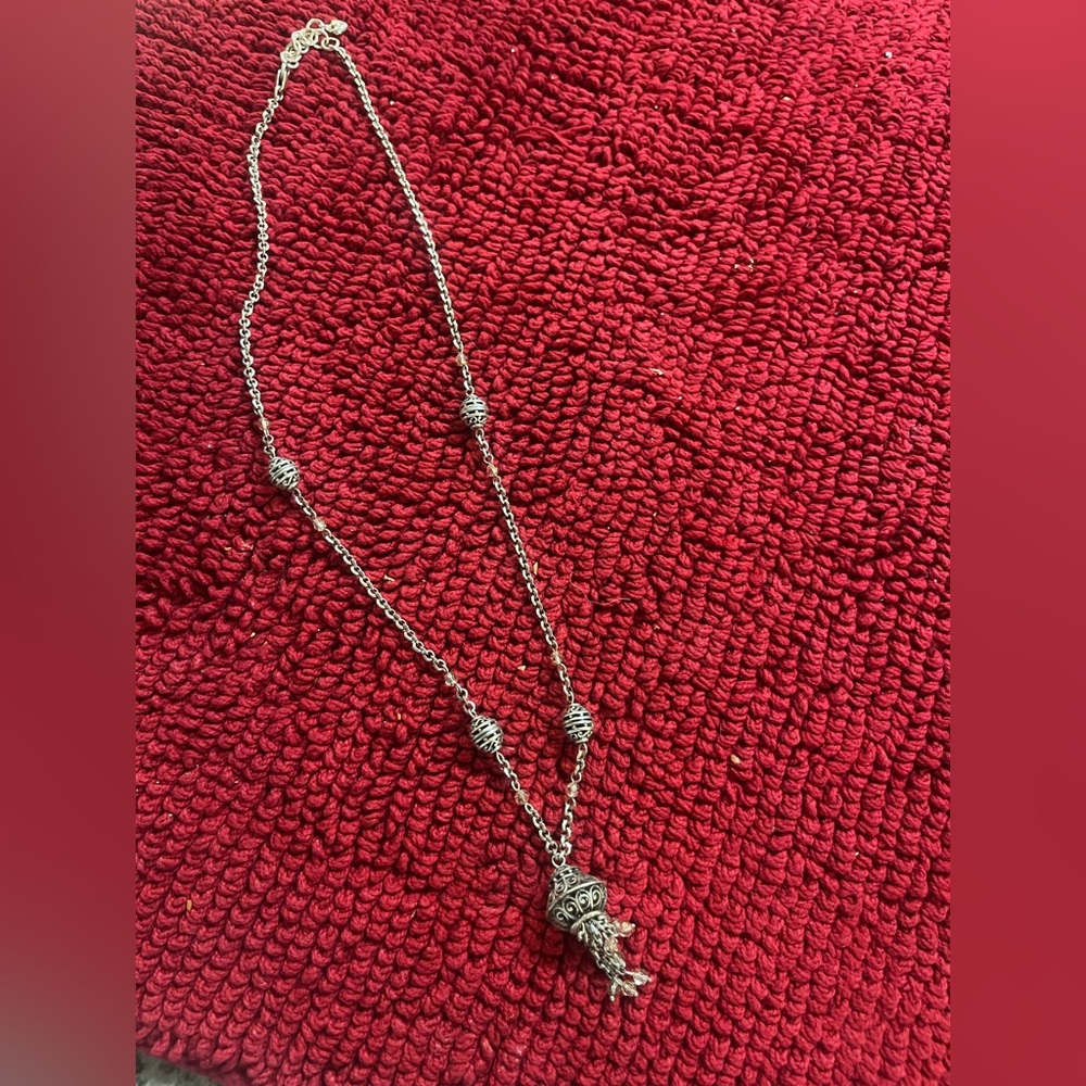 Brighton Ball and Chain Lariat 24in Silver Necklace. Classic‎